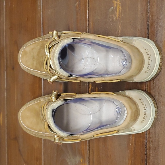 Gold & Leather Sperry Top Siders - Picture 5 of 9
